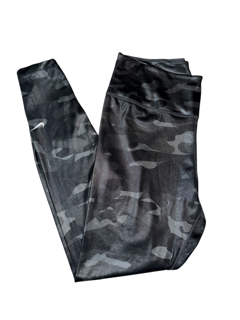 Nike Black & Gray Camo Kids Leggings
